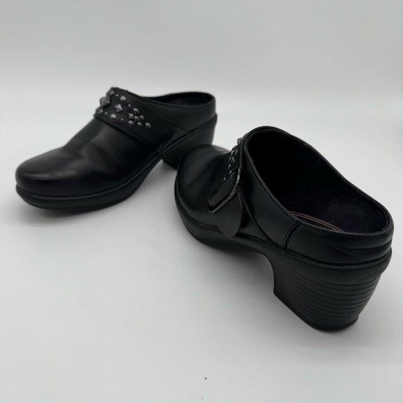 Klogs Black Leather Studded Strap Clogs Size 7.5 - Picture 12 of 12
